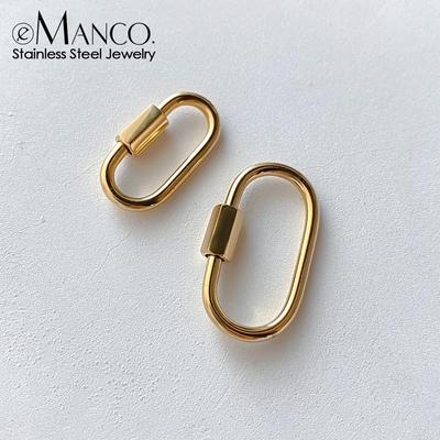 eManco Stainless Steel Vacuum Plated Buckle Bracelet Necklace with Screw Closure Ornaments