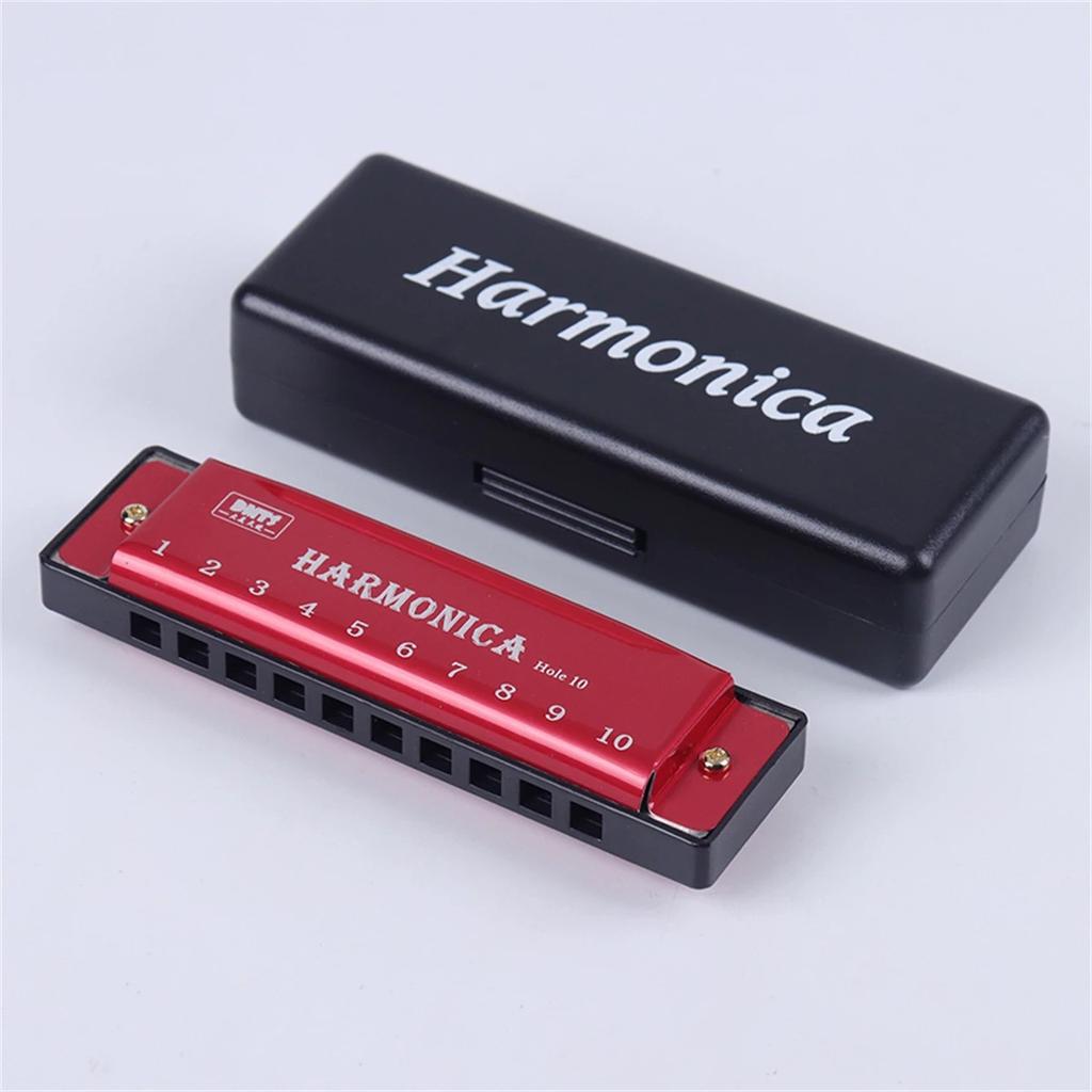 Harmonica Key of C 10 Hole Diatonic Harmonica C with Case for Beginner Students Kids Gift with Case