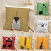 Fashing Quirky Musical Note Patterns Pillow Case Natural Linen Double-Sided Printing Sofa Home Decor Cushion Cover