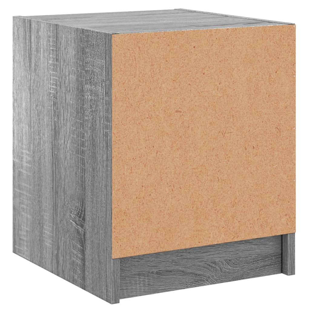 Nightstand with Glass Door Grey Sonoma 35 x 37 x 42 cm