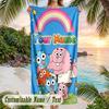 Amazing World of Gumball Beach Towel, Personalized Custom Text, Quick Dry Soft Large Towel For Swimming Pool Travel