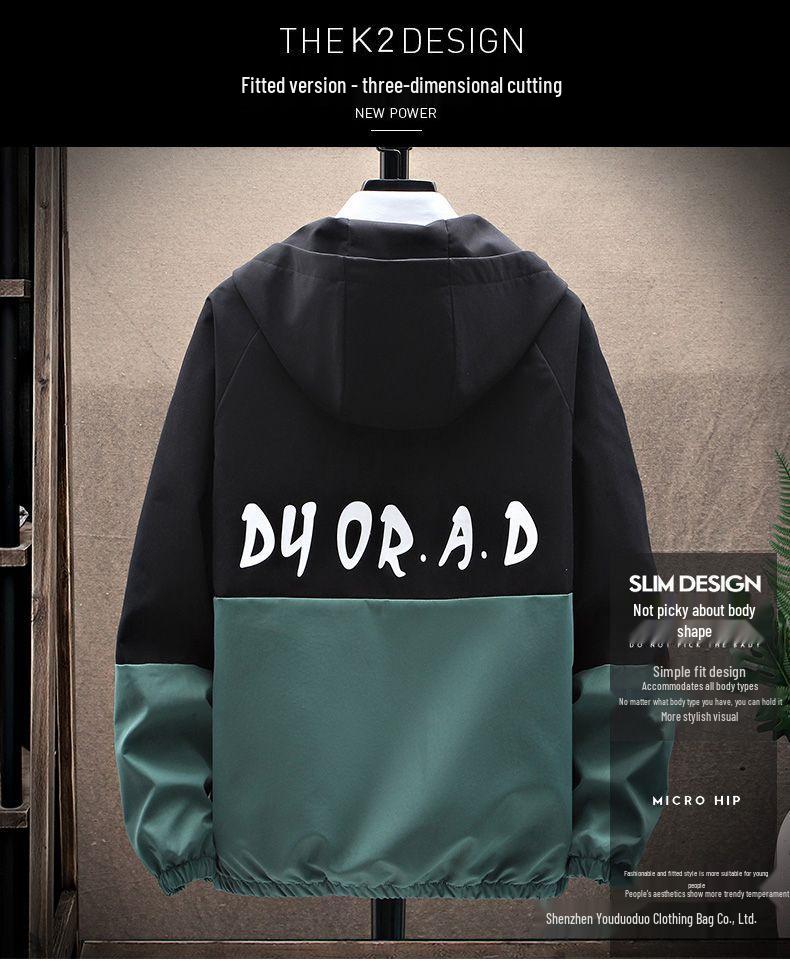 Pánská trendy pracovní bunda s kapucí v korejském stylu pro teenagery
