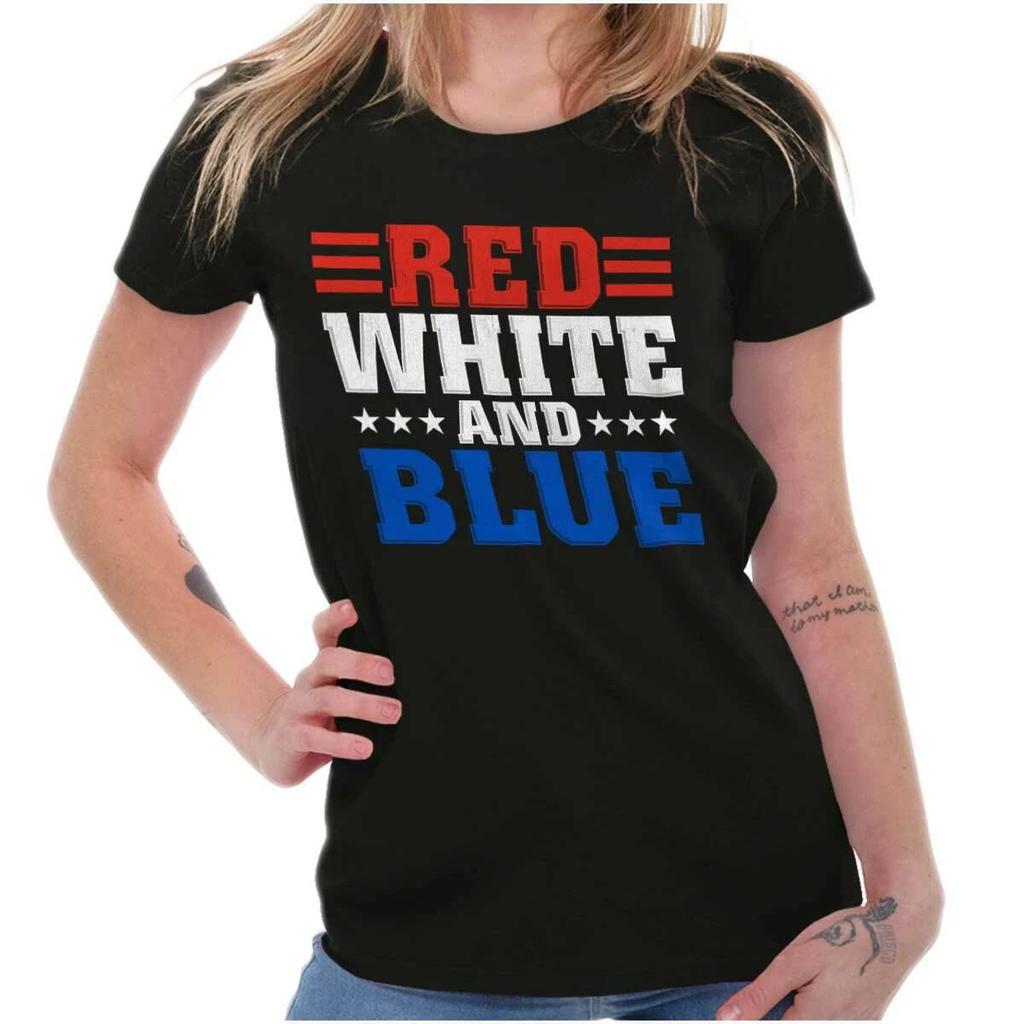 Cool American Patriot USA Red White and Blue Graphic T Shirts for Women T-Shirts
