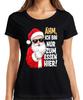 Um Im Just Here To Eat Santa Claus Funny Santa Claus Ladies Tshirt