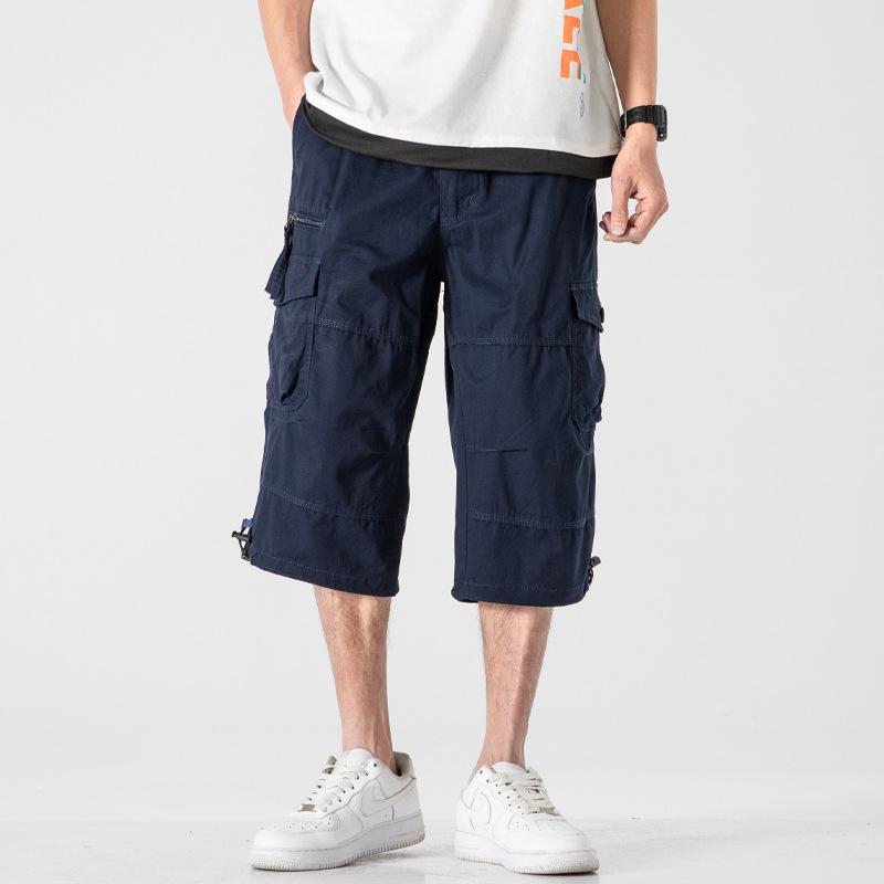 Men s Plus Size Cargo Shorts - Summer Lightweight Cotton, Three-Quarter Length, Multi-Pocket, Casual & Trendy. 4XL