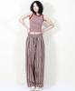 Deumakeu Vintage Stripe Wide Pants Dusty Pink