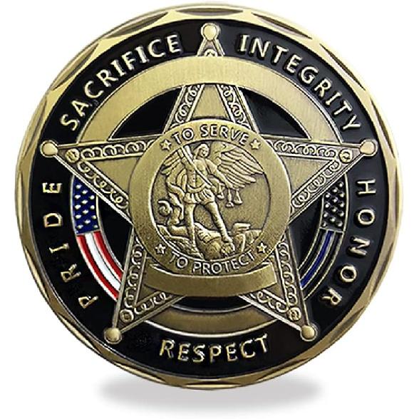 Saint Michael Police Challenge Coin | Law Enforcement Protection & Justice Medallion | Thank You for Your Service Token | Appreciation Gift for Saint Michael Police Star