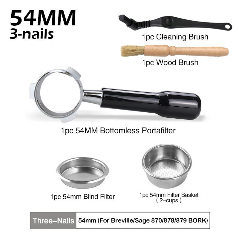 54MM Coffee Bottomless Portafilter Replacement Filter Basket For Sage Breville 870 878 880 Espresso Accessories Barista Tool