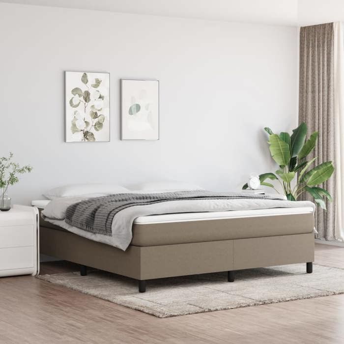 Cadre de lit avec matelas - Maison Exclusive - 180x200 cm - Tissu taupe - Relaxation maximale