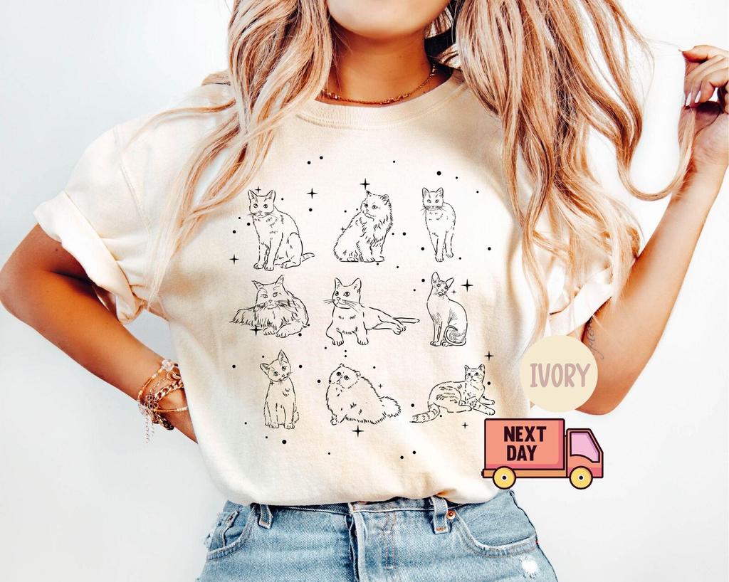 Comfort Colors® Cats 90s Vintage Style T-Shirt, Retro Kitten Shirt, Cat Lovers Gift, Cute Cat Shirts, Cute Cat T-Shirt, Cat Shirt, Gift