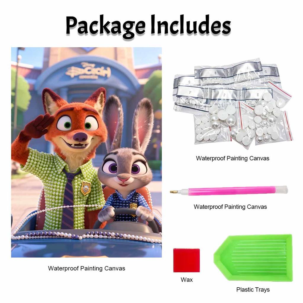 Disney Pearl Art DIY Nick  Judy Creative Pearl Style Illustrations  Pearl Art Gemstone Paintings Home Wall Decor Crafts