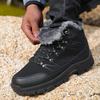 2418 Men's Mountaineering Shoes Boots High Top Anti Velvet Leather Face With Warm Cotton Outdoor Off Road Sports