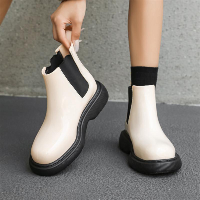 

Fashion versatile women s rain shoes short tube thick-soled wear-resistant waterproof rain boots outdoor non-slip water shoes Martin boots 36 чорний