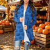 Women's Long Sleeve Cardigan with Halloween Print for Casual Everyday Wear