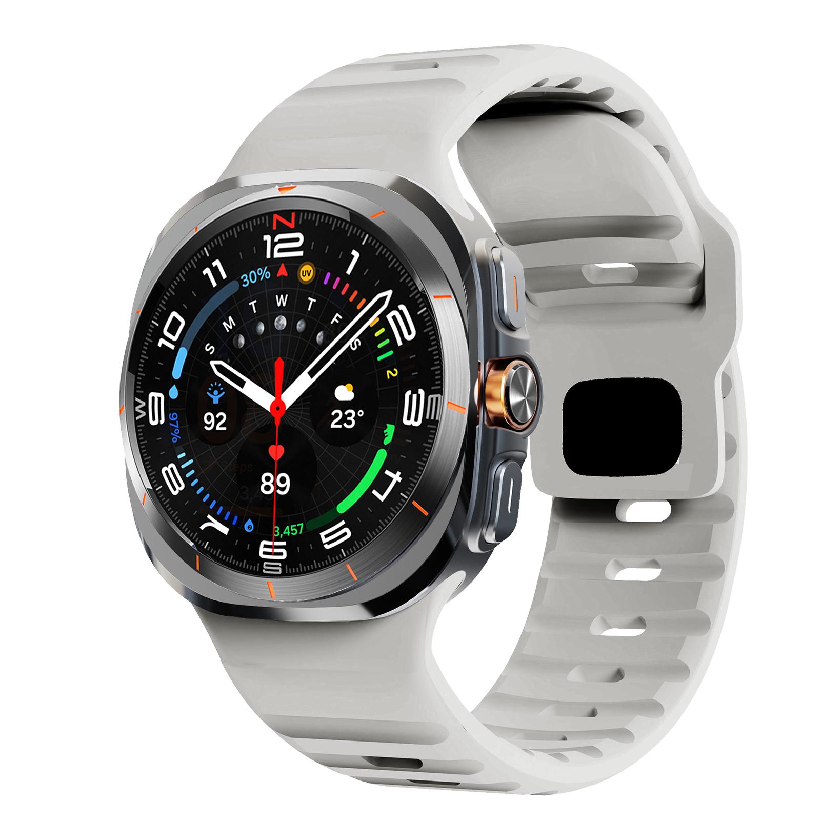 

Bracelet For Samsung Galaxy Watch 7 Ultra Strap 47mm Accessories Sport Silicone Correa For Samsung Galaxy Watch ultra band 47 mm Galaxy Watch 7 Ultra светло-серый