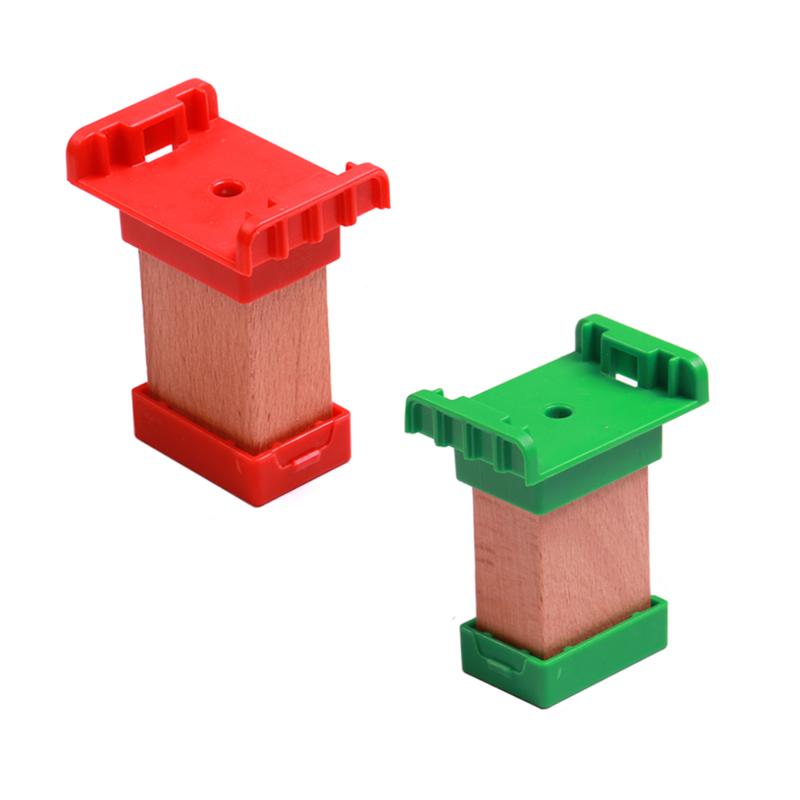 Children's Toy Gift Wooden Colored Pier Double Bridge Track Accessories Compatible with Electric Trains and Wooden Track S P095