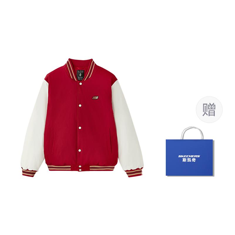 Skechers New Year Collection Sports Lifestyle Collection Baseball Jacket Unisex Berry Red L125U042-03LC