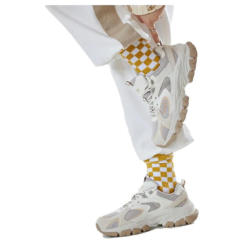 Kappa Textile , Synthetic Leather , Split Cow Leather Low top Chunky Sneakers Unisex White Gray (Unisex) Chunky Sneakers K0DZ5MC54D 205