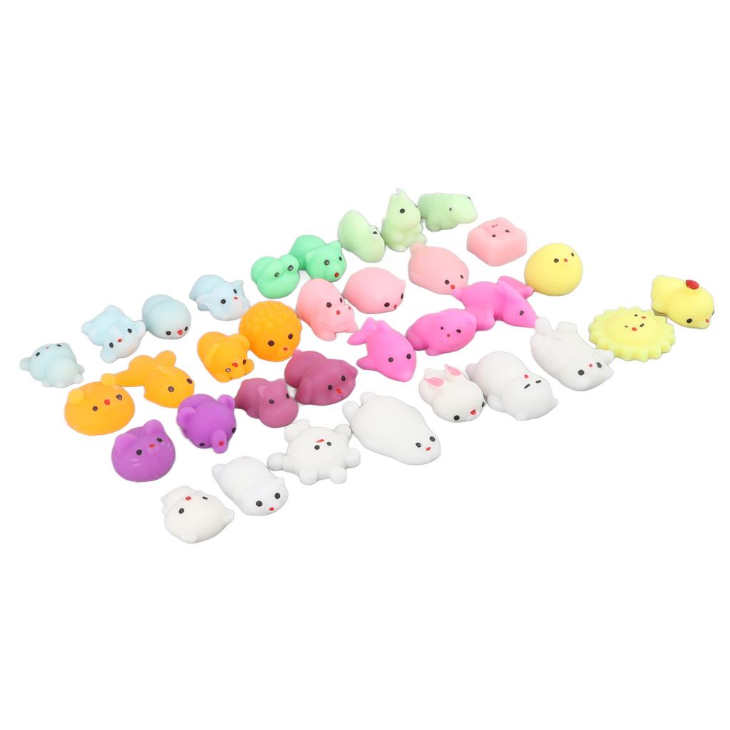 36 Pcs Squeeze Toy Kawaii Appearance Soft TPR Safe Portable Stress Relief Squeeze Dolls