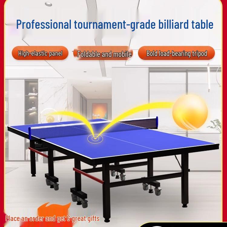 Folding Indoor Standard Size Movable Table Tennis Table with Free Shipping