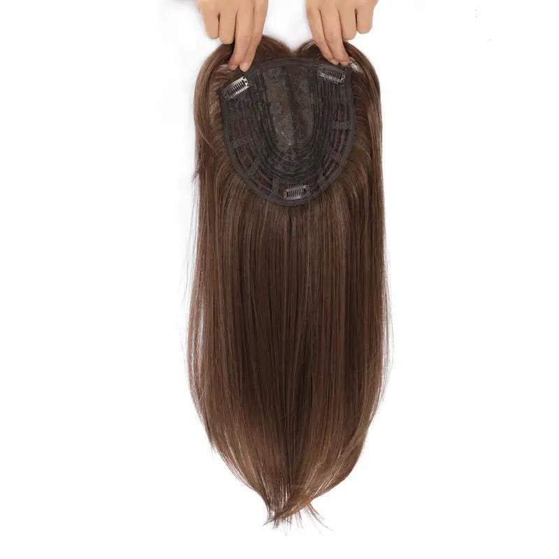 2025 New Style Women Hair Extensions Breathable Invisible Mono Toupee With Clip Synthetic Hair Toppers for Women