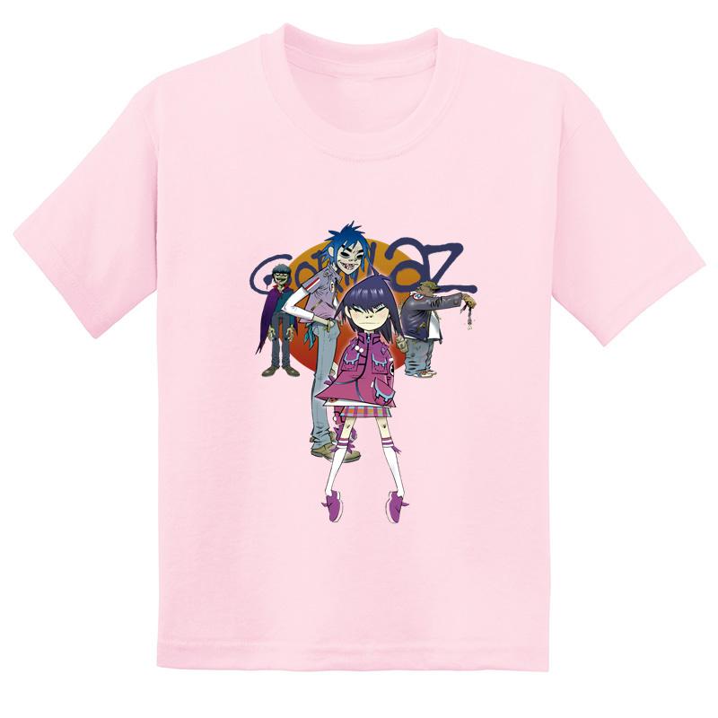 Hot-selling Gorillaz Rock Band Printed Summer Fashionable Pure   Short-sleeved T-shirt for Boys and Girls