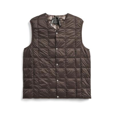 Taion L Button Inner Down Vest Men's D.CHOCO V-Neck