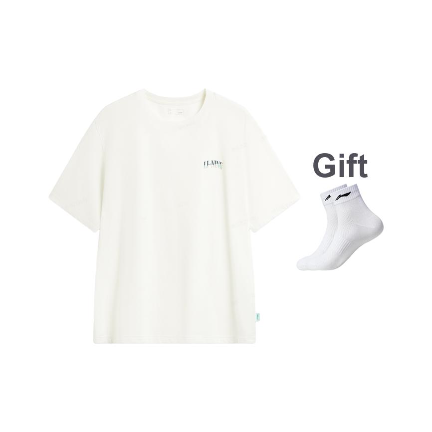 Li-Ning Round Neck Logo Letter Stitching T-Shirt Men tops AHSW275-1
