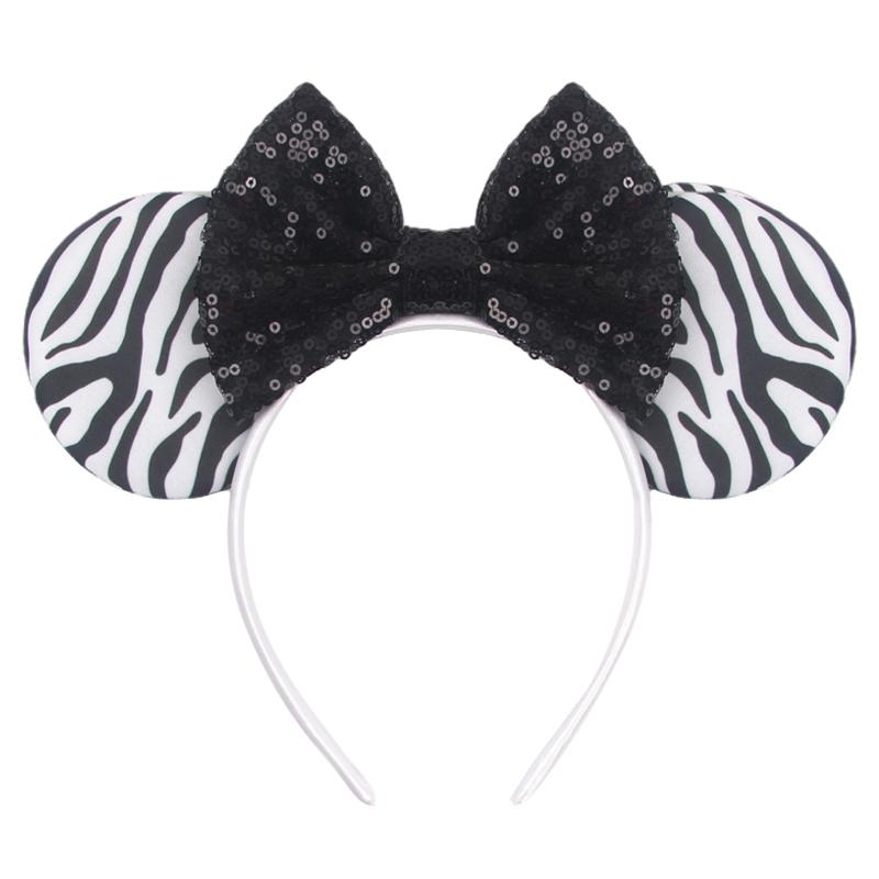 Trip Mickey Ears Headband For Girls Women Sequin Castle 5"Bow Hairband Festival Party Cosplay DIY Hair Accessories
