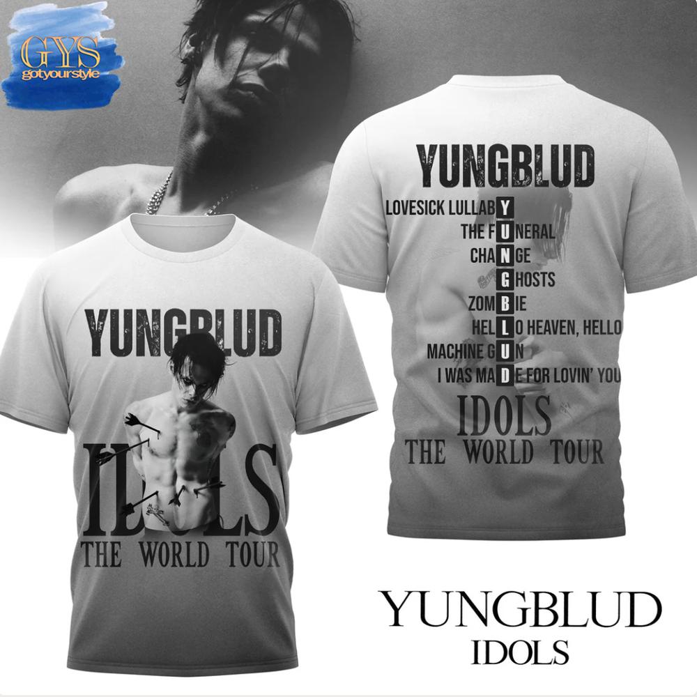 

Hip-hop Singer Self-titled Album Print Short-sleeved High Street Fashion T-shirt Casual Loose Streetwear Sport Cotton Top Unisex 4XL