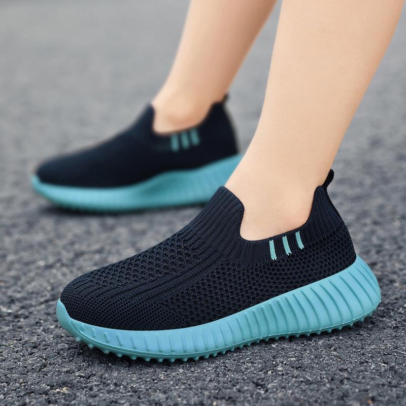 Children's Sports Shoes New Breathable and Lightweight Flying Woven Noodles One Pedal Foreign Trade Boys and Girls Primary School Students Leisure Cl