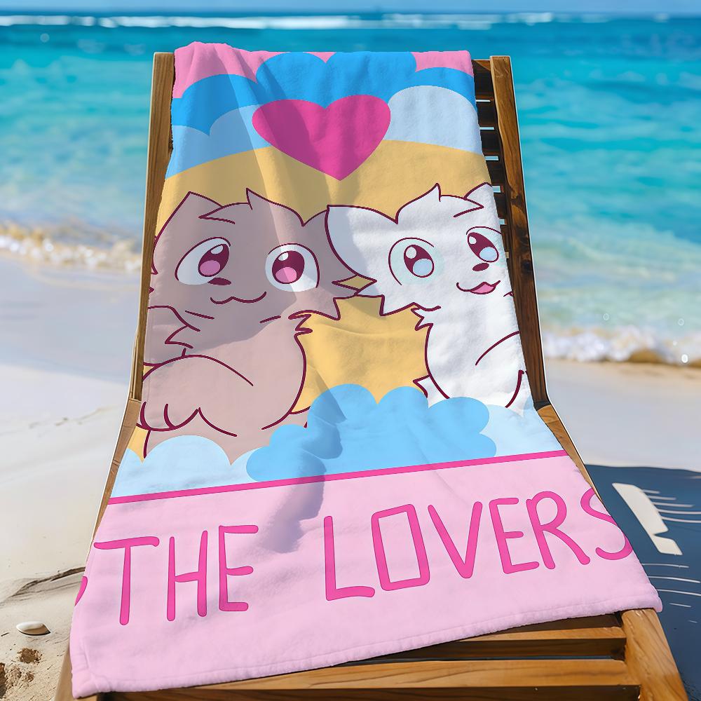 Cartoon Cute BoyKisser Towel Sports Quick Dry Travel Camping Gear Sandproof Soft Light Large Beach Towel