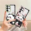 Cute Panda Pink Clear Soft Case for Samsung Galaxy S24 Ultra S20 FE S21 S22 S23 Ultra S10 Plus Note 20 Ultra 10 Plus S23 FE
