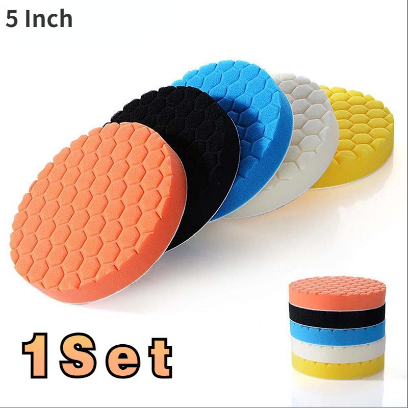 7PC Car Wash Waxing Polish Sponge Microfiber Applicator Pads Applicator Density Washing Cellulose With Round Car Cleaning Sponge