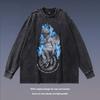 European And American High Street Retro Angel Washed Long-Sleeved T-Shirt Men'S And Women'S Street Trendy Brand Old Versatile Bottoming Top