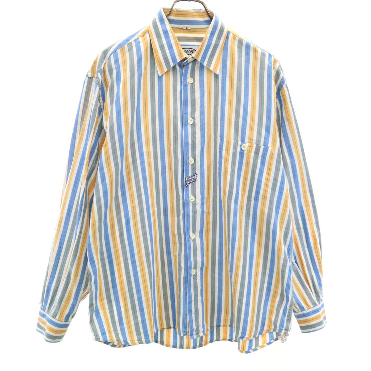 

MISSONI SPORT сделано в Италии Рубашка с длинным рукавом из хлопка в полоску L Мужская Б/У