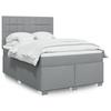 Vidaxl Kontinentalbett Mit Matratze, Hellgrau, Stoff, 140X190Cm