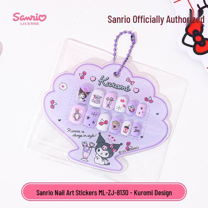 KT Cat Tecknad Bärbar Nagelklistermärke för Barn - Avtagbar, Självhäftande Gelé Nageldekor för Flickor