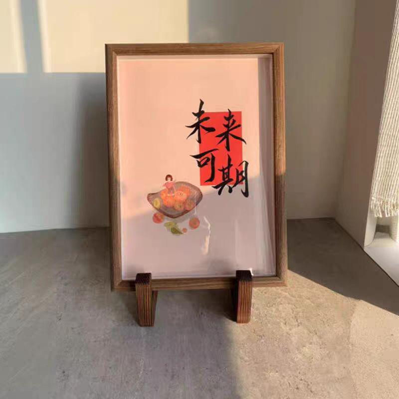 Solid Wood Desktop Picture Frame & Album Display Stand