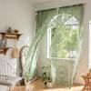 Grüne Spitzengardinen im Landhausstil, Spiegelzweige, Wohnzimmer, Schlafzimmerfensterdekoration