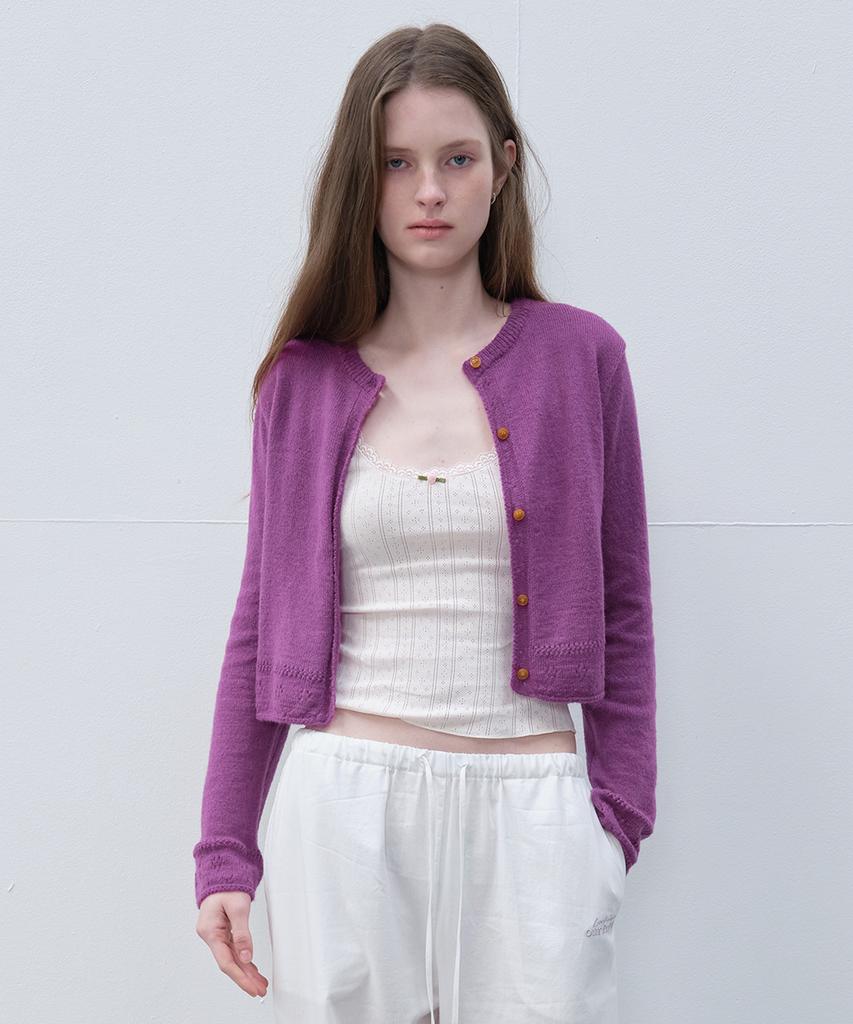 Friver07 Mohair Wool Blend Cardigan [Frsp05Cd01]_Purple