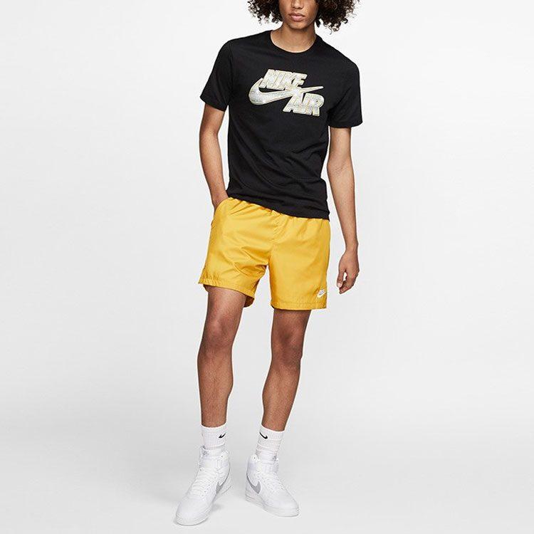 Nike T Shirts Men's Black Crew Neck Moderate Straight Fit BQ0691-010