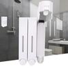 Wall Mount Shower Liquid Soap Dispenser Three Head Shampoo Dispensers for Hotel Bathroom6028 White