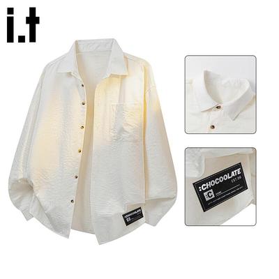 CHOCOOLATEit Men's Loose Fit Long-Sleeve Casual Shirt