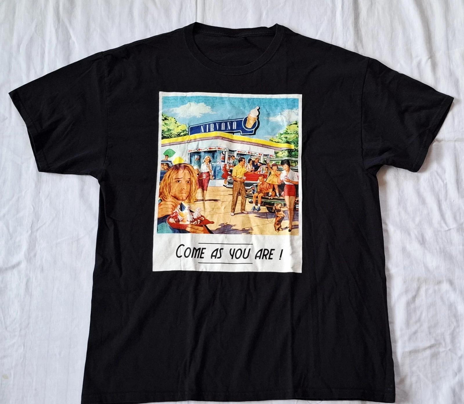 Mens NIRVANA - COME AS YOU ARE T Shirt Black Cotton XL Excellent Condition L