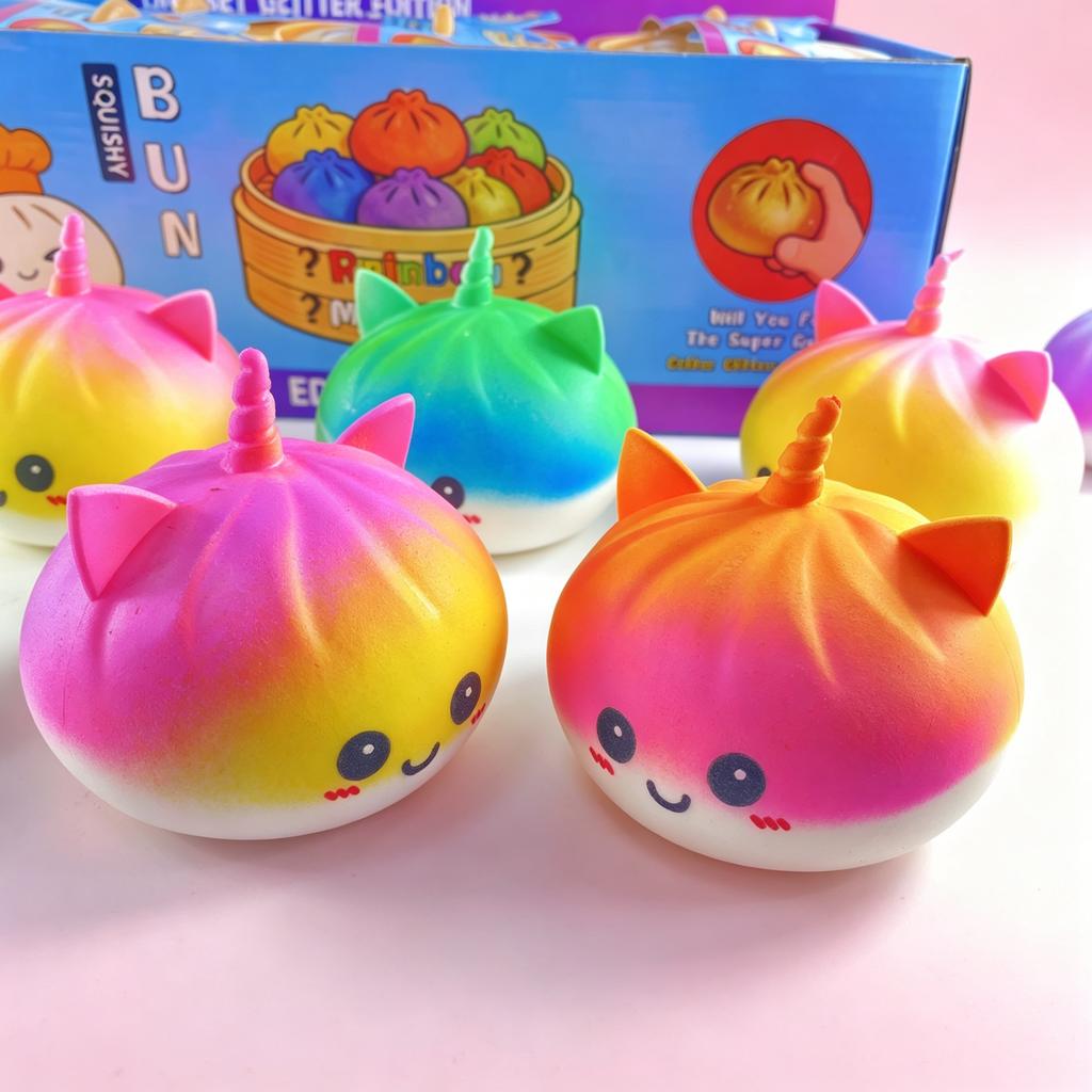 Kawaii Purple Unicorn Dumpling Giant Bao Bun Squishy Stress Relief Office Gift
