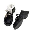 2025 Autumn New Thick Heel Platform Retro College Style Jk Shoes Mary Jane Shoes Milk White Butterfly Small Leather Shoes Women