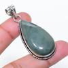 Natural Moss Agate Gemstone Handmade 925 Sterling Silver Pendant 2.01" AP-14892