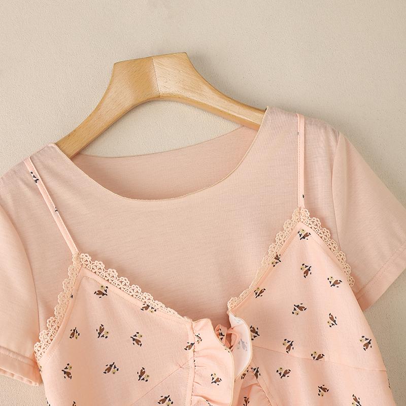 ZANZEA Women Casual Print Patchwork Summer Short Sleeve Blouse
