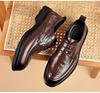 Men's Formal Genuine Leather Derby Shoes - Cowhide, Breathable, Casual, British Style, Wedding Groom Shoes